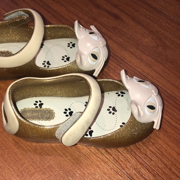 CAT Mini Melissa Ultragirl Gold Mary Jane Shoes Sz 7 - Picture 13 of 13